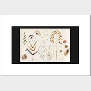 Floral Garden Botanical Print with wild flowers Posters and Art